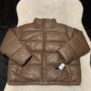 New Sebby Collection Brown Puffer Womens Full Zip‎ Jacket Size 3X Plus